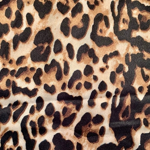 NWT Satin Tank Small OrderPlus Leopard Animal Print Black Brown Beige Keyhole - Picture 13 of 16